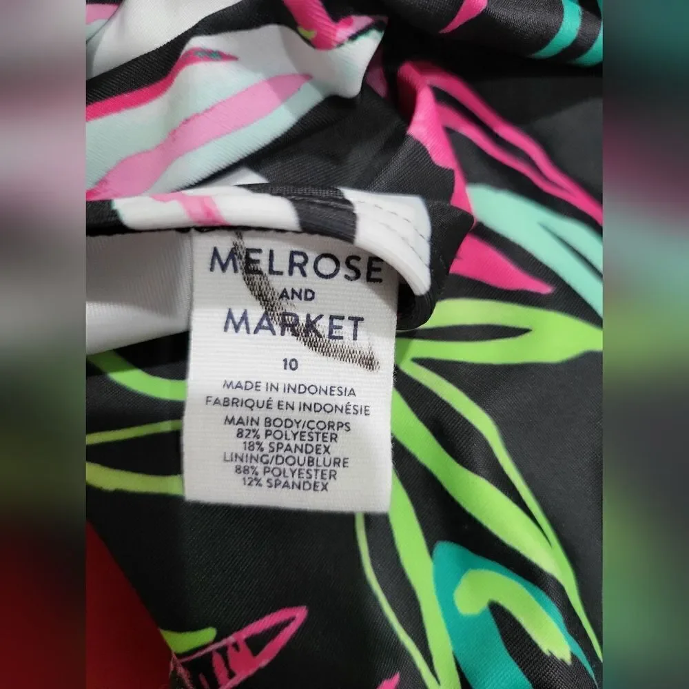 Melrose and Market Girls Tropical Print Monokini Swim Suit Sz 10 one Piece NWOT.